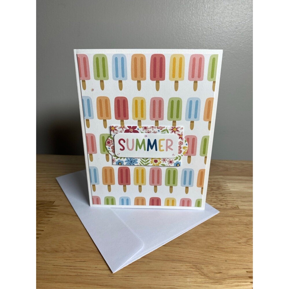 Handmade Summer Blank Greeting Card A2 & Envelope
